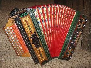 Pristine Slovenian Melodija 3 Row Diatonic Button Box Accordion CFBb 1990s Model