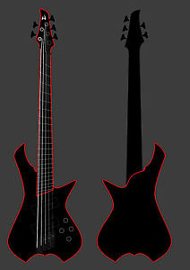 WEGuitarsUK - OBf, 5 String, Fanned Fret, Bass Guitar - Hand Made to Order.
