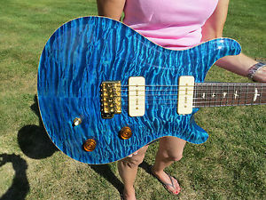 Prs Private Stock McCarty RARE P-90 Pickups Brazilian Fretboard Aquamarine Quilt
