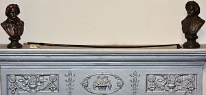 Antique viola bow solid solid 18ct gold pernumbucco  natural frog