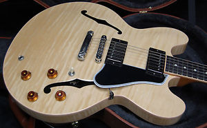 Gibson Memphis ES335 Dot Custom Shop Gloss Natural OHSC Curly Flame 2013 NOS