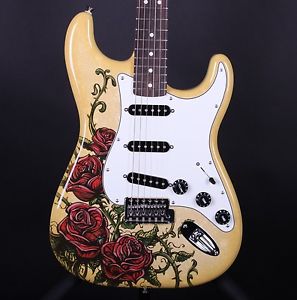 2014 Fender Limited Lozeau Rose Tattoo Standard Stratocaster Strat Guitar #2883