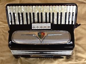 Vintage 1940 Italian Accordion 120 -Black Rare Find With Case