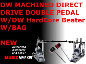 DW MACHINED DIRECT DRIVE DOUBLE PEDAL W/DW HardCore Beater W/BAG MADE IN USA NEW