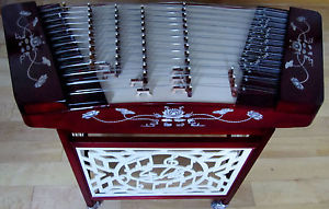 yangqin, Chinese dulcimer, professional 402 model, pearl/sea-shell inlay 专业级，真贝雕