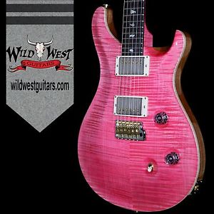 PRS Wood Library Flame 10 Top Custom 24 Bonnie Pink W/African Blackwood Board