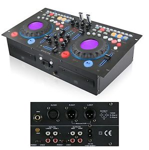 RACKMOUNTABLE DOUBLE CD MIXER WITH USB, SCRATCH & BPM 