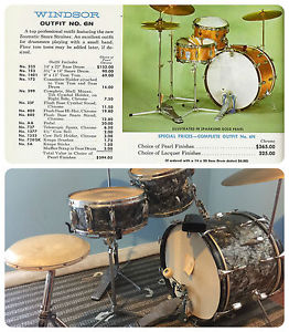 1963-64 Slingerland Drum Kit -Black Diamond Pearl- Zildjian Cymbals 98% Original