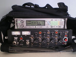 Sound Devices 744T Recorder, TW-LP44 4in/4out Field Mixer, Cables Bag Batteries