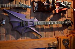 NOS Roman Rockingbat Specialty Model Matte Purple & Black Electric Guitar w/Case