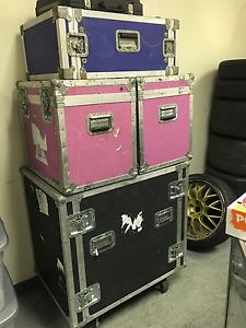 Used Electronic Equipment Flight Road Travel Cases Lot Set Of 4 Anvil Road Cases