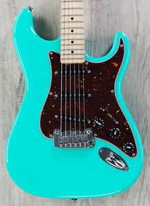 G&L USA Legacy Electric Guitar, Belair Green, Maple Board, Modern Classic +Cable