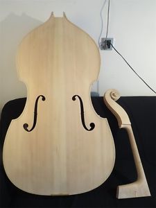 Hand carved white/unfinished 3/4 upright bass,spurce top
