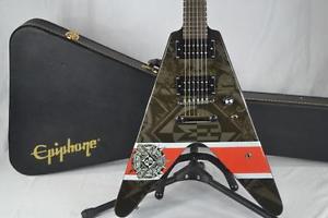 EPIPHONE ROBB FLYNN MACHINE HEAD FLYING V 6 STRING W/ CASE, Int'l Buyer Welcome