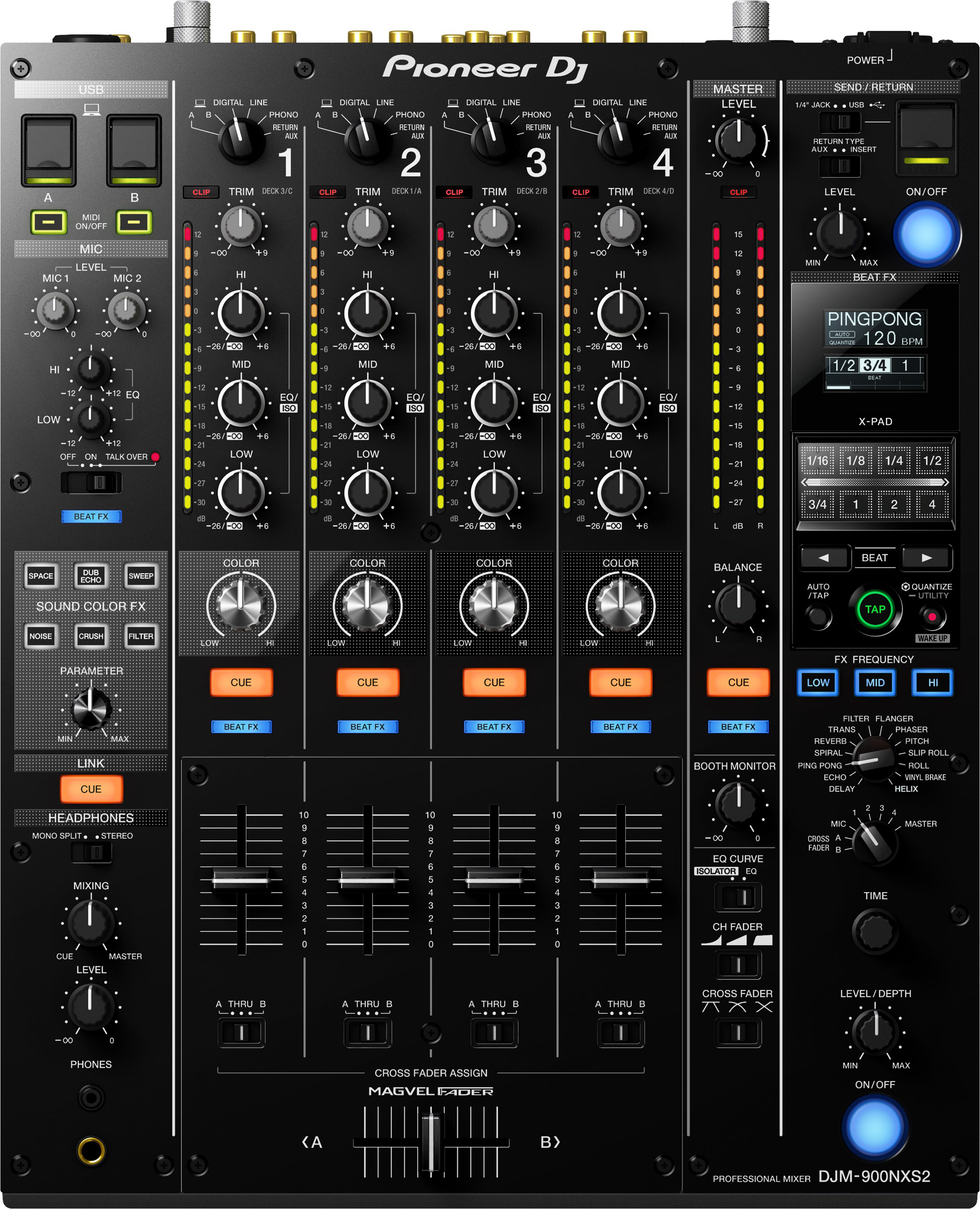 Pioneer DJ DJM-900NXS2 4-Channel Digital Pro-DJ Mixer