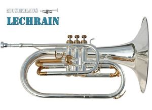Silver F-mellophone, with case and mouthpiece - Karl Glaser