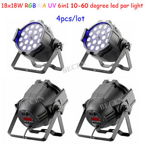 4pcs/lot  zoom function 18x18w 6in1 RGBWA Uv led par light 10-60 degree