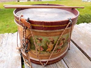 NOBLE & COOLEY DRUM TOY PATRIOTIC AMERICAN FLAG GUT SNARE 1883-1885