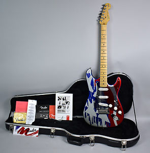 1993 40th Anniversary Aluminum American Flag Stratocaster Electric Guitar w/OHSC