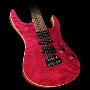 Suhr Modern Carve Top Set Neck Electric Guitar Magenta Pink Stain