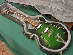 60s Vintage MIJ Univox Custom Hollow Body Guitar w/ Hard Case