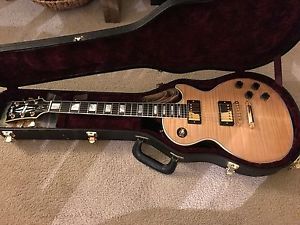 2009 Gibson Les Paul Custom Electric Guitar Figured antique Natural, MINT