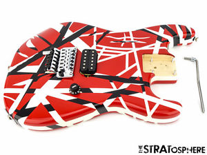 LOADED 2016 EVH Striped Series BODY Guitar Floyd Rose DTuna Red Black & White