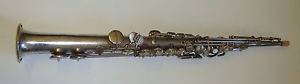 1930'S CONN SILVER PLATED SOPRANO SAXOPHONE *NEEDS FULL OVERHAUL/WORK