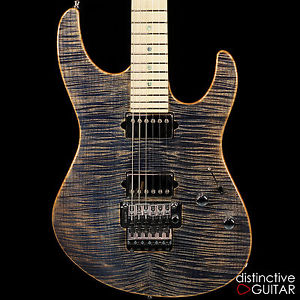 SUHR MODERN CUSTOM GUITAR - FLAME MAPLE TOP IN FADED TRANS BLUE DENIM FINISH