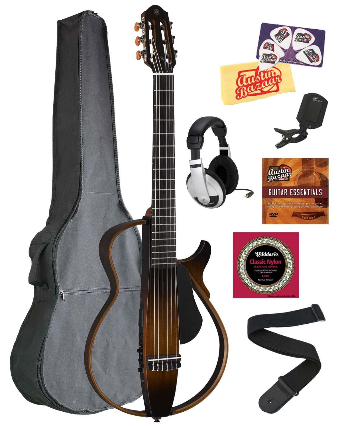 Yamaha SLG200N Nylon String Silent Guitar - Tobacco Sunburst w/ Gig Bag