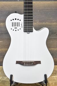 Godin Multiac Grand Concert Duet Ambiance White "SF" E/C Guitar w/ Bag #16152144