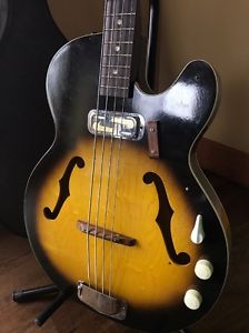 1965 Harmony H-22 Hollow Body Bass  - Made In The USA - All Original, Great Cond