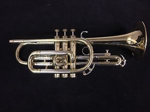 REYNOLDS Emperor Bright Brass - Nickel Cornet w/New Case & Gold Plated Mouthpc