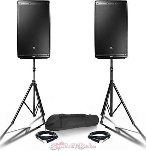 Bundle - JBL EON612 12" Powered Active PA Loud Speakers - Live Sound Club DJ PA