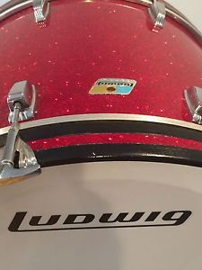 Beautiful Ludwig Bass Drum 16x24 B/O In Red Glass Glitter