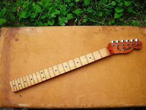 Fender Telecaster Guitar Neck 1974 Vintage F Tuners Original Frets Finish Decal