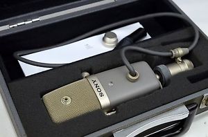 1970S SONY C-38B W/CARRYING CASE CONDENSER MICROPHONE NO.2 MIC CARDIOID & OMNI