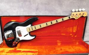 1973 FENDER JAZZ - BLACK - MAPLE BOARD & BLACK BLOCKS - ANDY BAXTER BASS