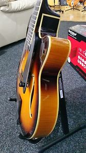 Peerless Manhattan Archtop Cutaway Electric Jazz Guitar, Tobacco Sunburst