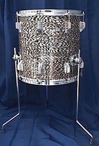Rogers Cleveland Holiday 14" x 14" Floor Tom Black Onyx Beavertail Lugs, Script