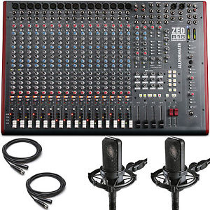 Allen & Heath ZED R16 Mixer + 2x Audio Technica AT4040 Mics Recording Package