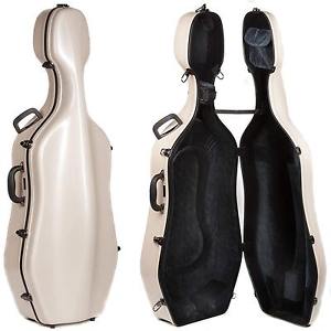 Eastman CL18 Classic White 4/4 Cello Case - Wheels - Grey Interior - AUTHORIZED!