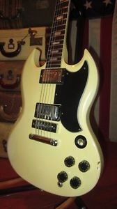 Awesome 1976 Gibson SG Standard In Original White Finish With A Nice Hard Case