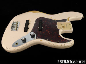 LOADED 2016 Fender Flea Road Worn Jazz J BASS BODY Nitro Shell Pink Relic!