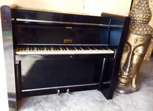 SPRING SALE ! Black Ebony Berry London Art Deco Small Upright Piano
