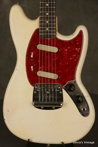original 1964 Fender MUSTANG White pre-CBS w/pearl + clay dot inlays