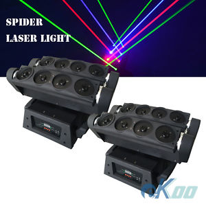 2 Units RGB Beam Moving Head Spider Laser Stage Light DJ Club American