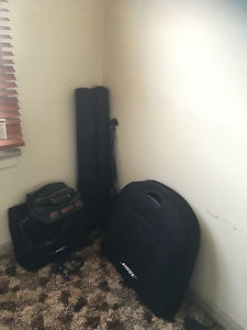 Bose PS1 Speaker Amplification System w B1 Bass Module w/ Gig Bags & Remote,