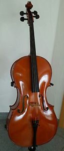 3/4 Cello Massivholz vom Geigenbauer mit Bogen und Softcase