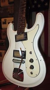 Vintage 1970's Univox Hi Flier Electric Guitar White MIJ w/ Original Soft Case